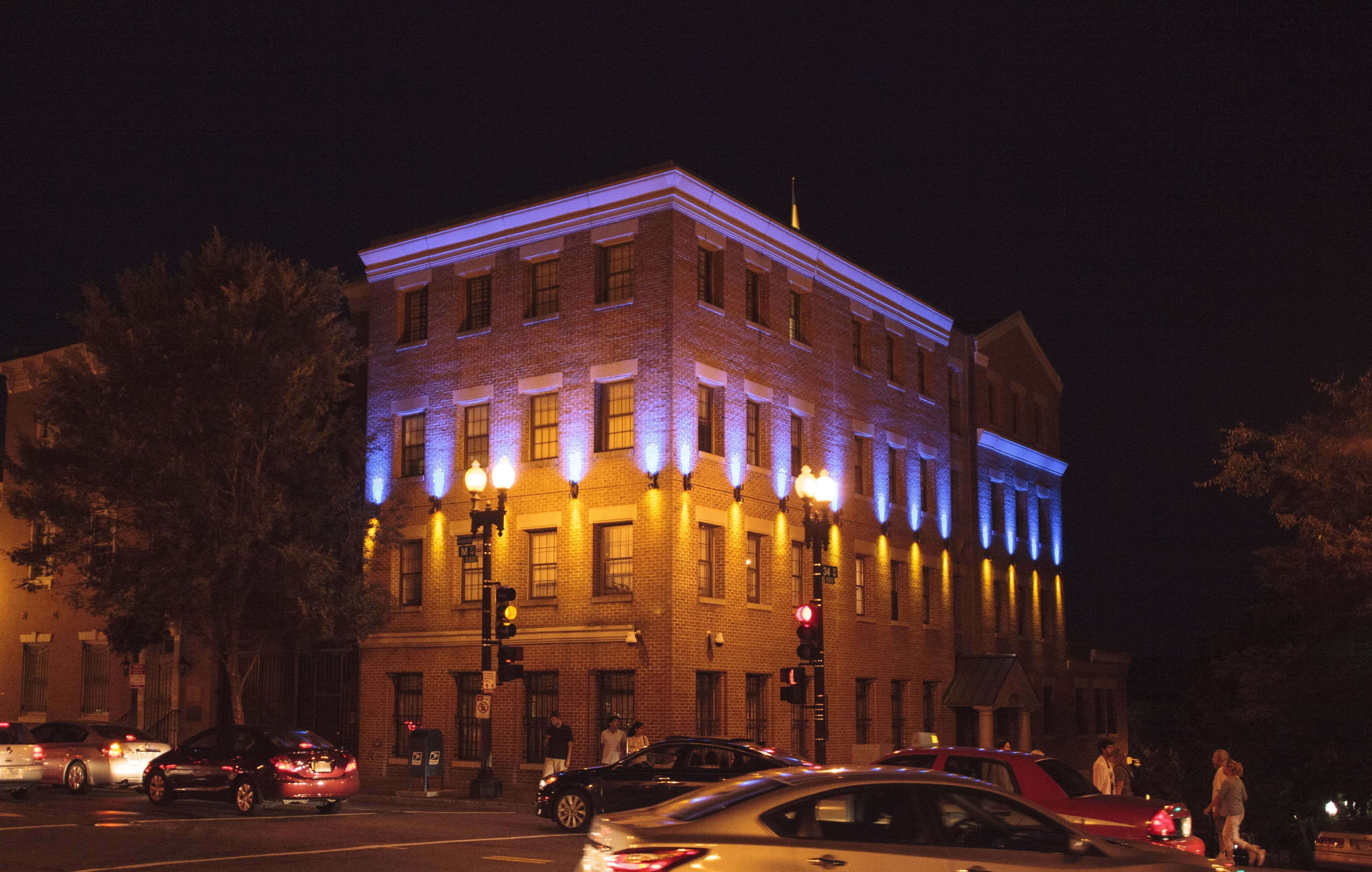 Embassy with lighting